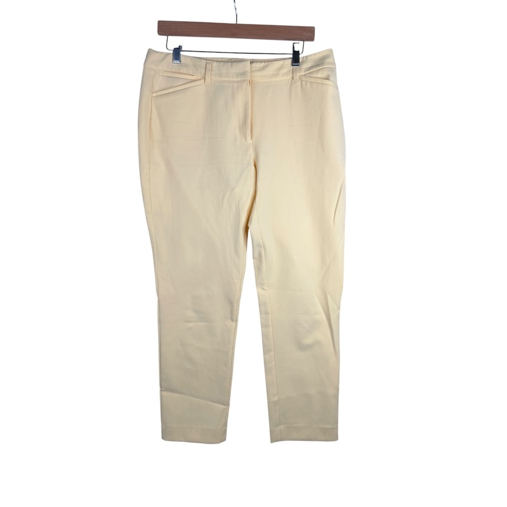 White House Black Market The Slim Ankle Pants size 10 Light Yellow